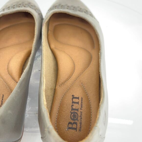 Born Madeleine Ballet Flats Women's Size 8 Gray Leather Braided Shoes Comfy - Picture 8 of 15